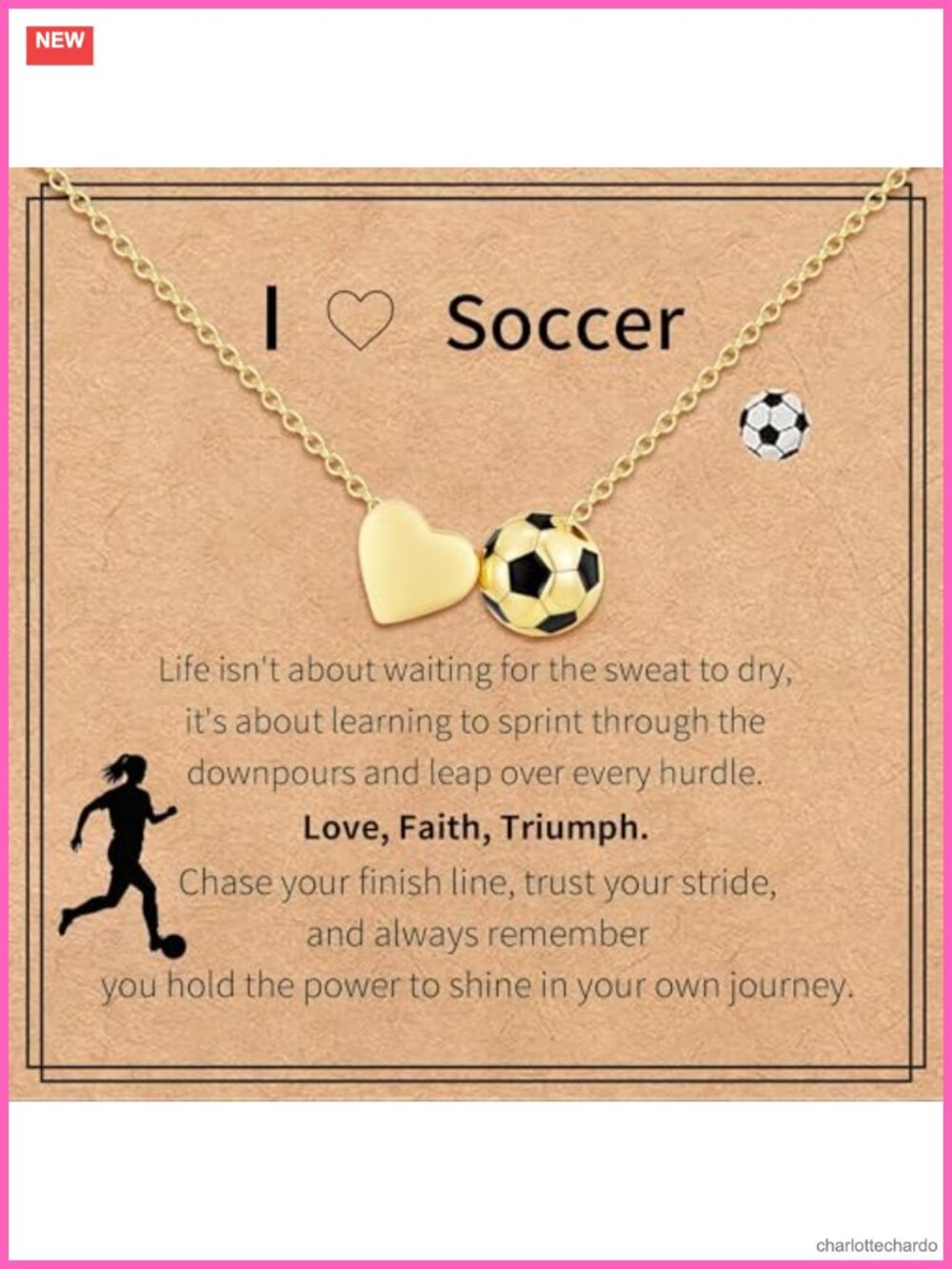 14k Gold Plated Brass Heart Cross Ball Pendant Necklace 16in